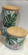 Load image into Gallery viewer, Rainbow pastel and fern marble  style look ceramic candle jars