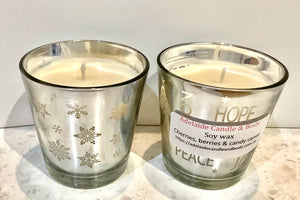 Christmas soy wax candles various glossy metallic designs