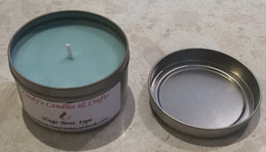 Travel tin candle