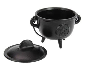 Cauldron - black triple moon or pentagram design. Ideal for potions.