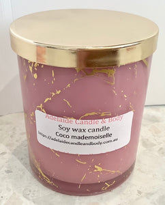Pink and gold luxury jar - scented soy wax candles.