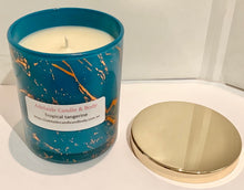 Load image into Gallery viewer, Pink and gold or Blue &amp; rose gold luxury jar - scented soy wax candles.
