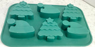 Christmas trees and Santa hats silicone mould