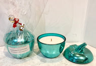 Apple style candles - teal- with scented wax - trinket box. Great teacher gift.