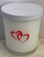 Red hearts Valentine candle