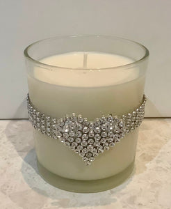 Sparkly heart candles scented in  Coco Mademoiselle