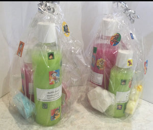 Paw patrol products for kids, library bag, face washer and body products.
