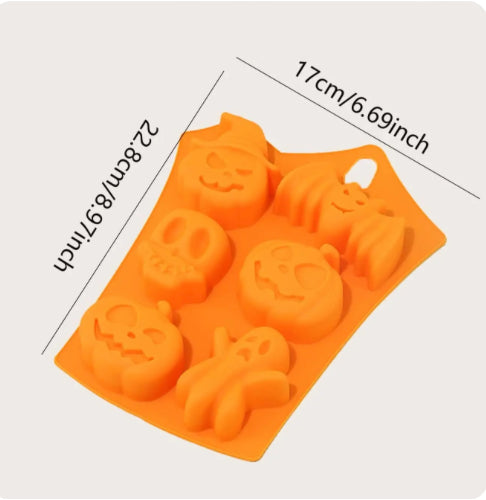 Halloween mould - silicone- pumpkins, skull, bat, ghost