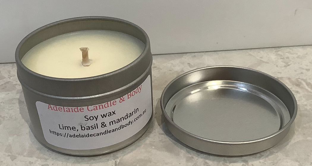 Travel tin candle