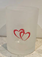 Frosted Valentines Day or double heart jars