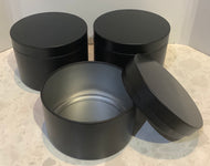 Black candle travel tins