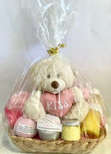 Load image into Gallery viewer, Valentine’s Day teddy bear pamper gift basket
