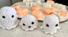 Load image into Gallery viewer, Halloween ghosts - various crocheted ghosts including glow in the dark.