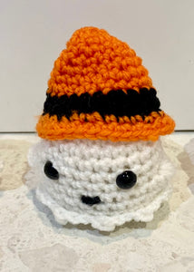 Halloween ghosts - various crocheted ghosts including glow in the dark.