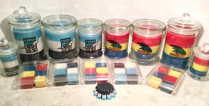 Football supporter candles and melts - Crows, port power and Sydney swans. Footy candles