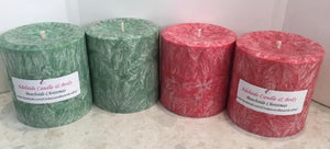 Starburst patterned pillar candles