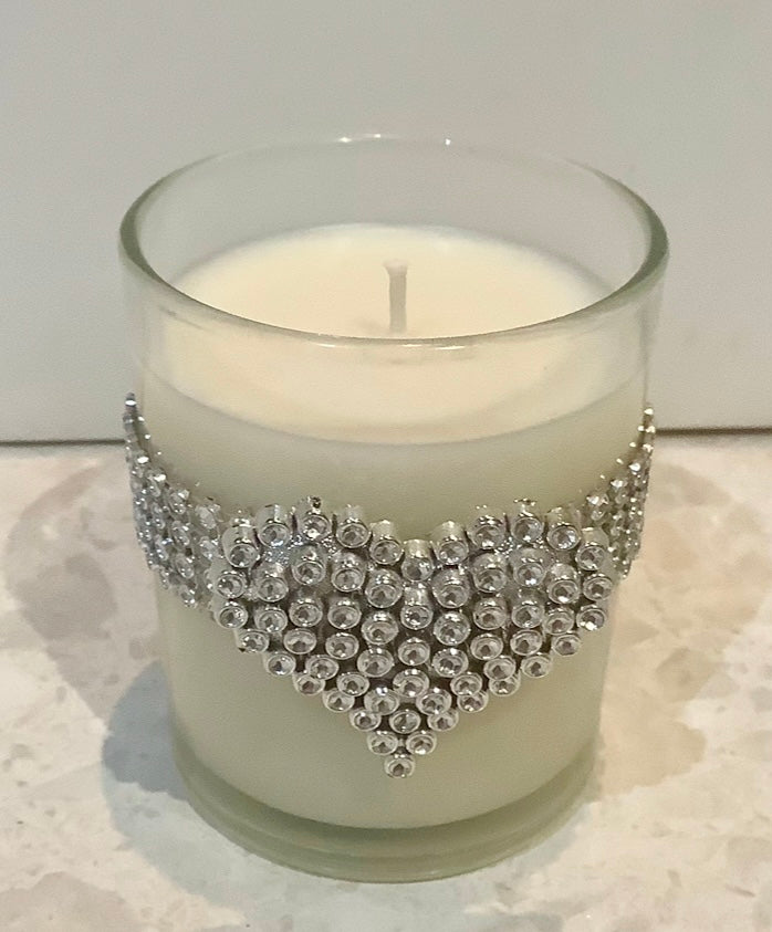 Sparkly heart candles scented in  Coco Mademoiselle