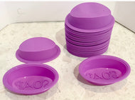 Silicone oval soap mould - reads “soap”
