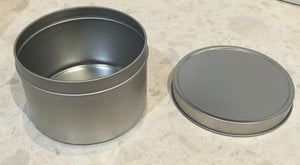 Round tins 450 gms - 16oz- holds approx 350 gm wax