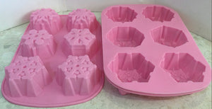 Silicone snowflake mould 6 cavity - 2 types