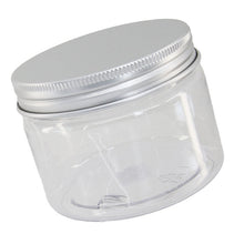 Load image into Gallery viewer, 50 ml or 150 ml PET clear  jar container with silver screw top lid