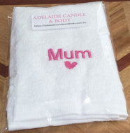 Embroidered face washer - personalised name on facewasher
