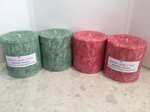 Starburst patterned pillar candles