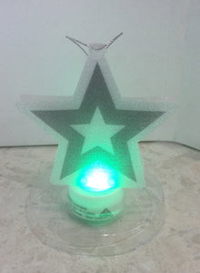 Christmas tree and star gift pack, including soap, bath bomb and a light up changing colour Christmas star