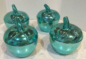 Apple style candles - teal- with scented wax - trinket box. Great teacher gift.