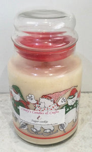 X large Christmas candle in Christmas jar.