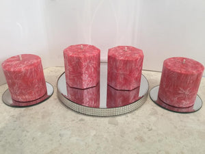 Starburst patterned pillar candles