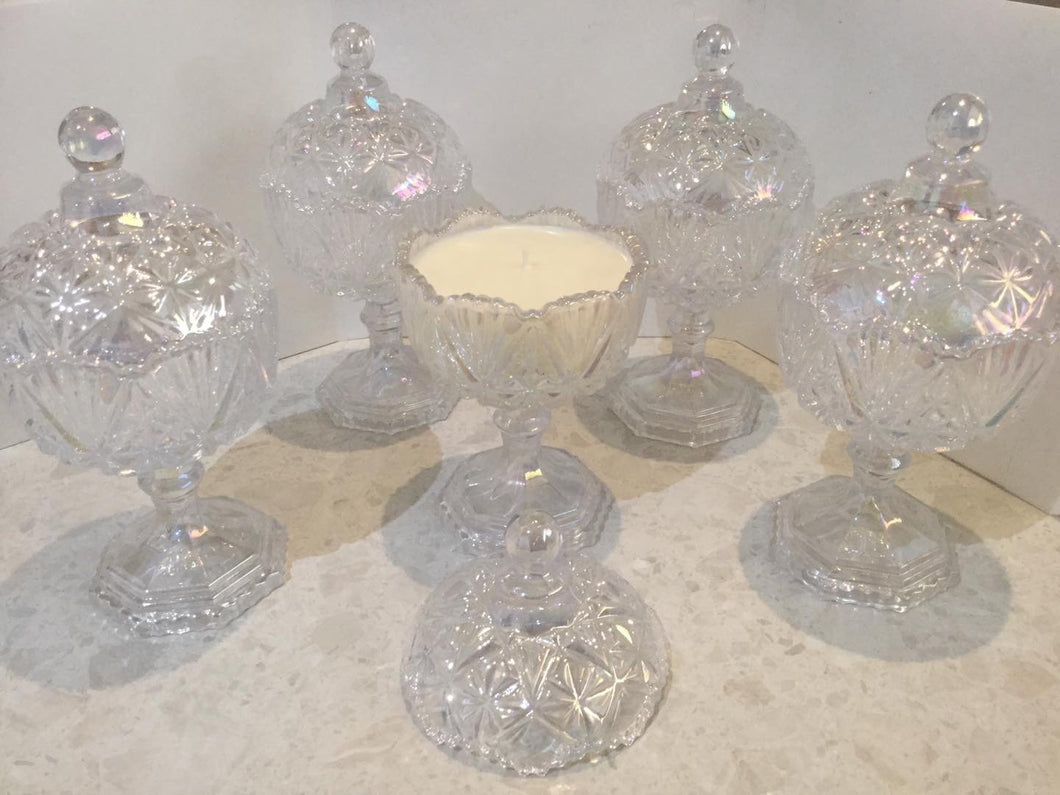 Sparkling holographic candle trinket bowl jars