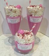 Milkshake glass and bowl candles