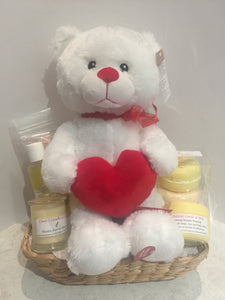 Extra large pamper pack with singing, light up teddy bear