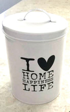 Load image into Gallery viewer, I love home, happiness, life candles- tins.