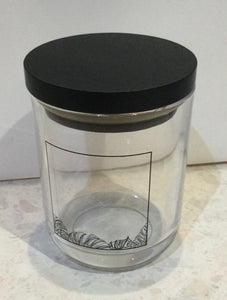 Clear - Medium size stylish clear candle jars with black timber lids