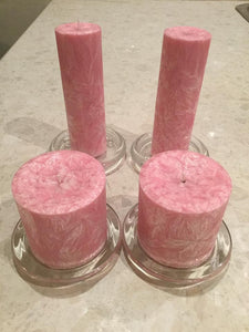 Starburst patterned pillar candles