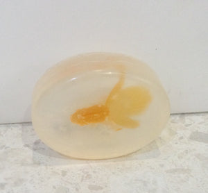 Clear soap with fish toy embed