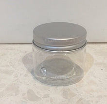 Load image into Gallery viewer, 50 ml or 150 ml PET clear  jar container with silver screw top lid