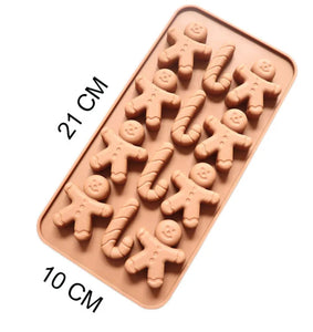 Gingerbread and candy cane silicone mould