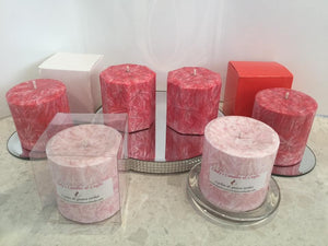 Starburst patterned pillar candles