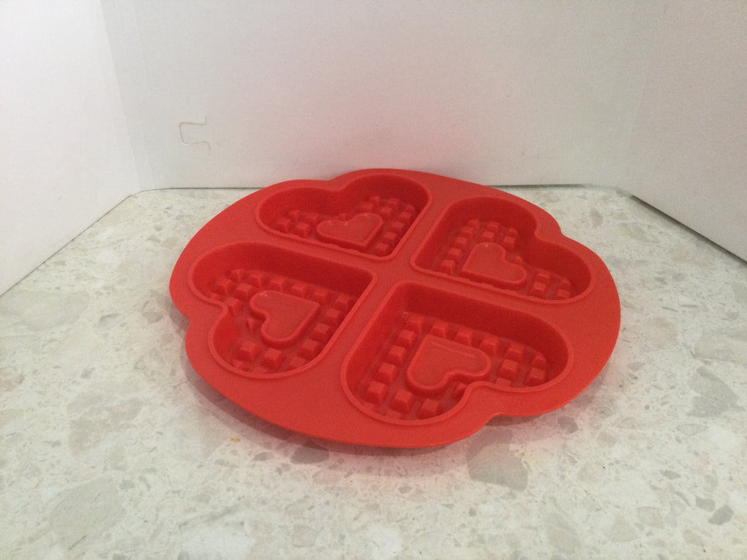 Silicone heart waffle mould