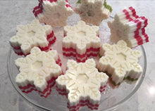 Load image into Gallery viewer, Snowflake Christmas soaps- made with goats milk soap