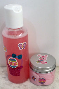 Easter body products - body wash, bubble bath and body butter