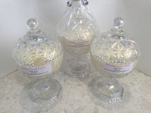 Crystal, sparkling holographic look candle bowl candles